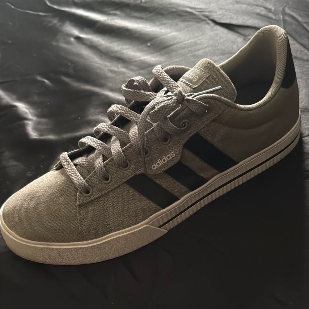 Adidas Gray and Black Sneakers with Suede Finish